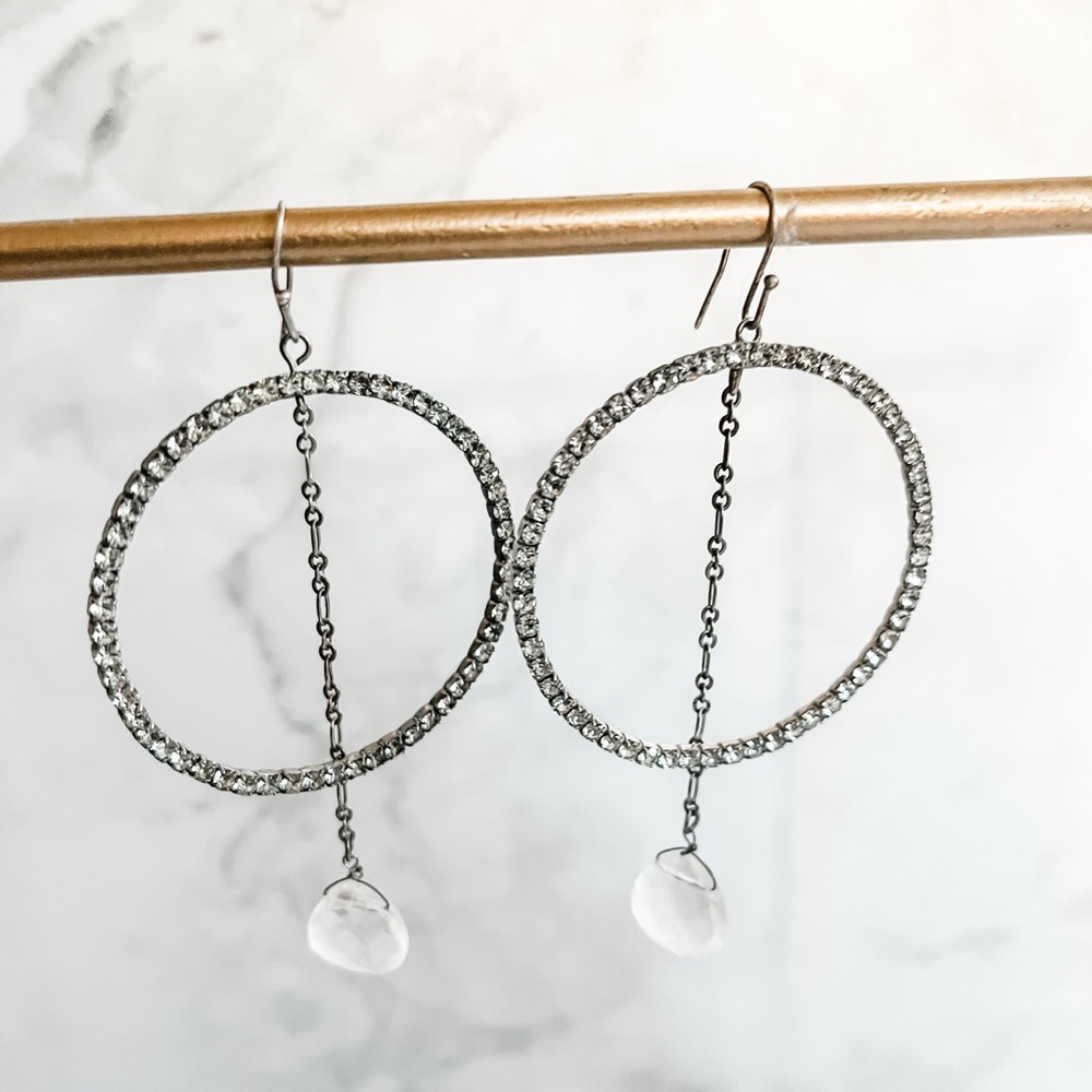 Costume jewelery diamond hoops